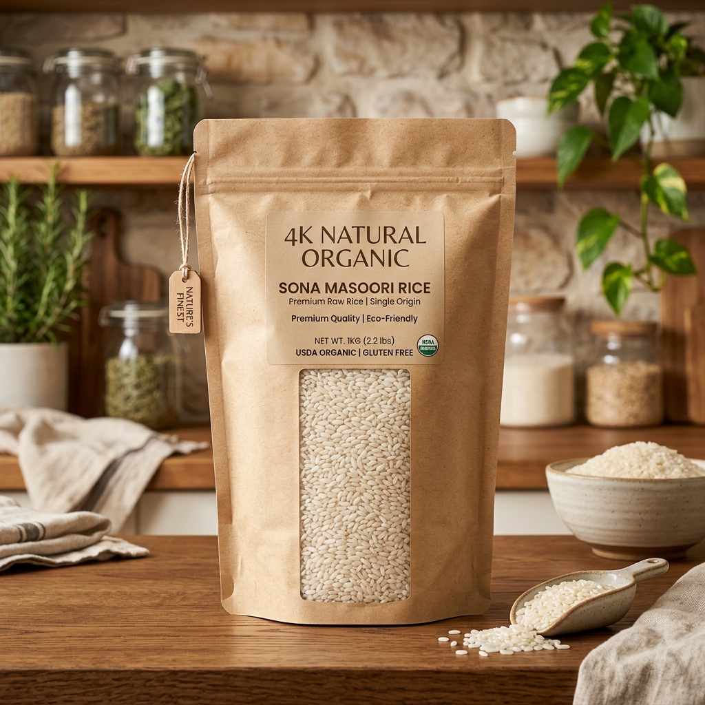 Organic Sona Masoori Raw Rice (1kg)